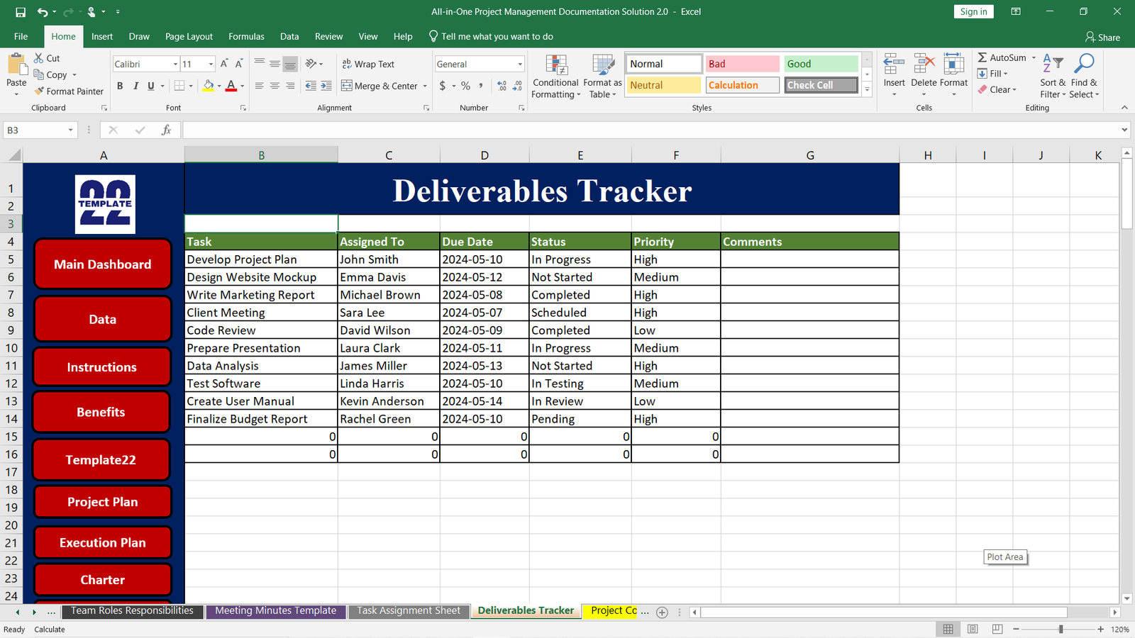 Deliverables Tracker