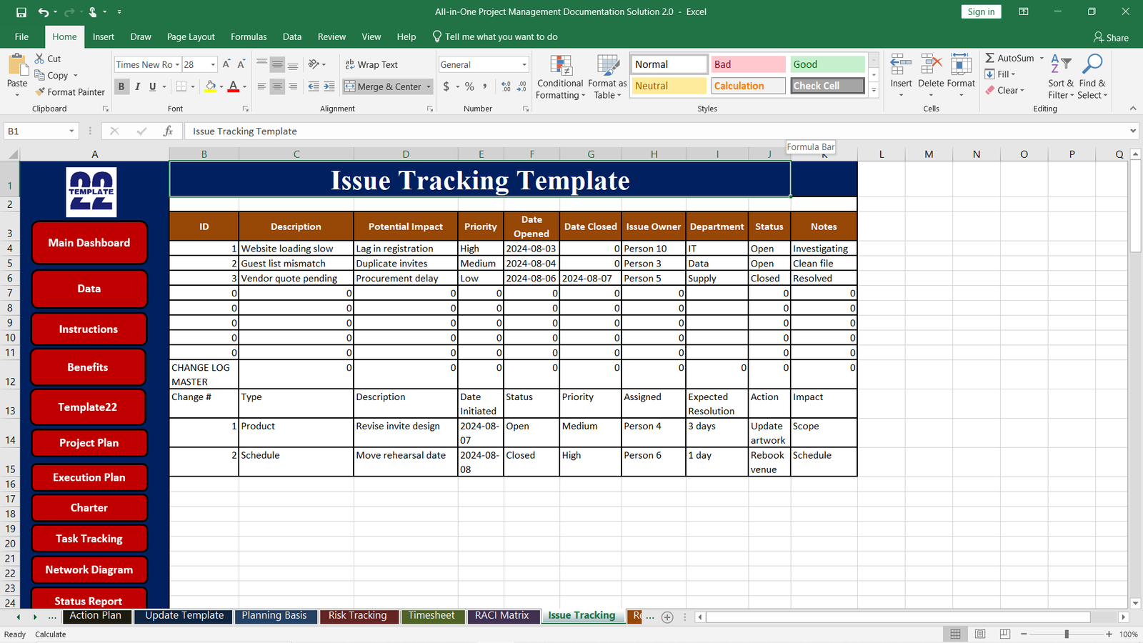 Issue Tracking Template