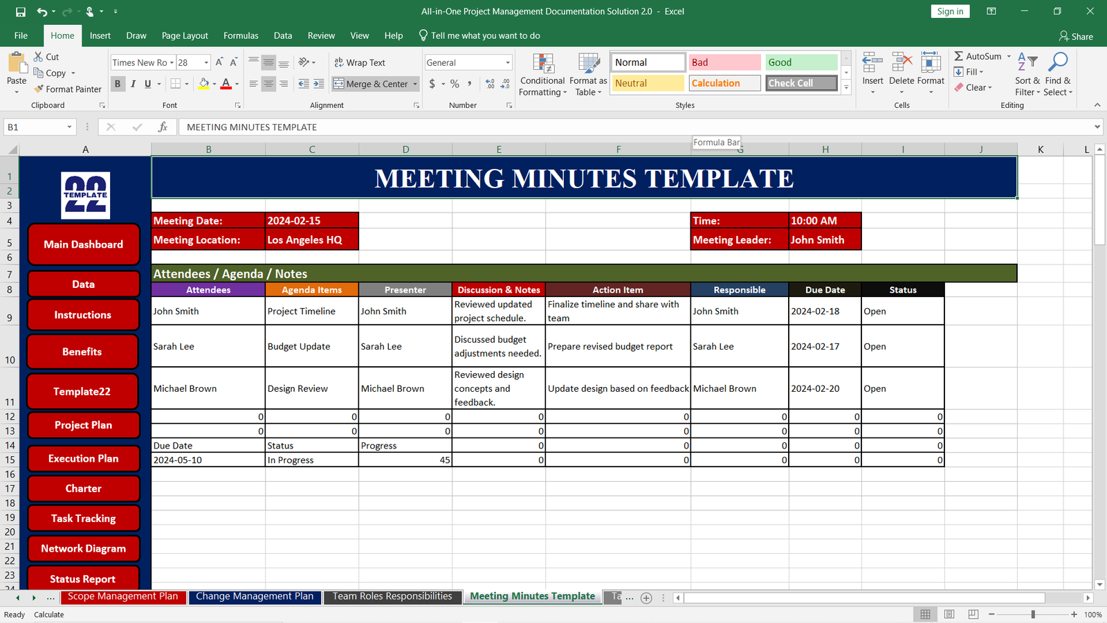Meeting Minutes Template