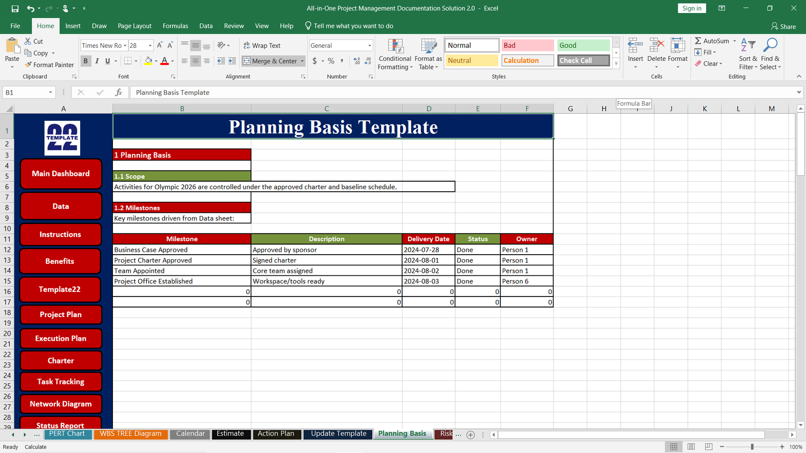 Planning Basis Template