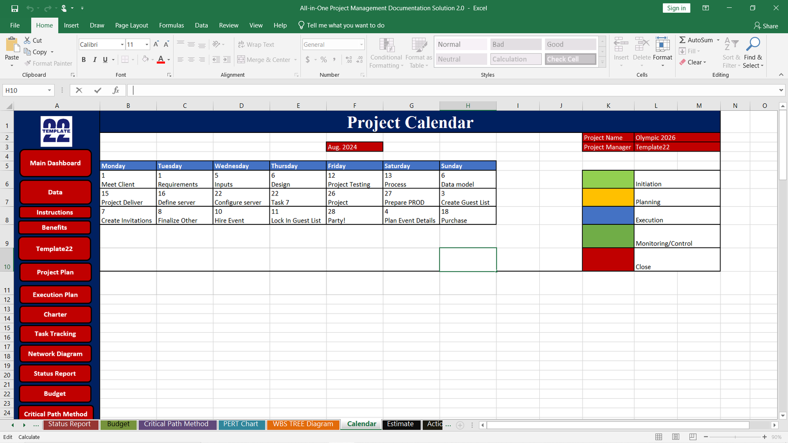 Project Calendar