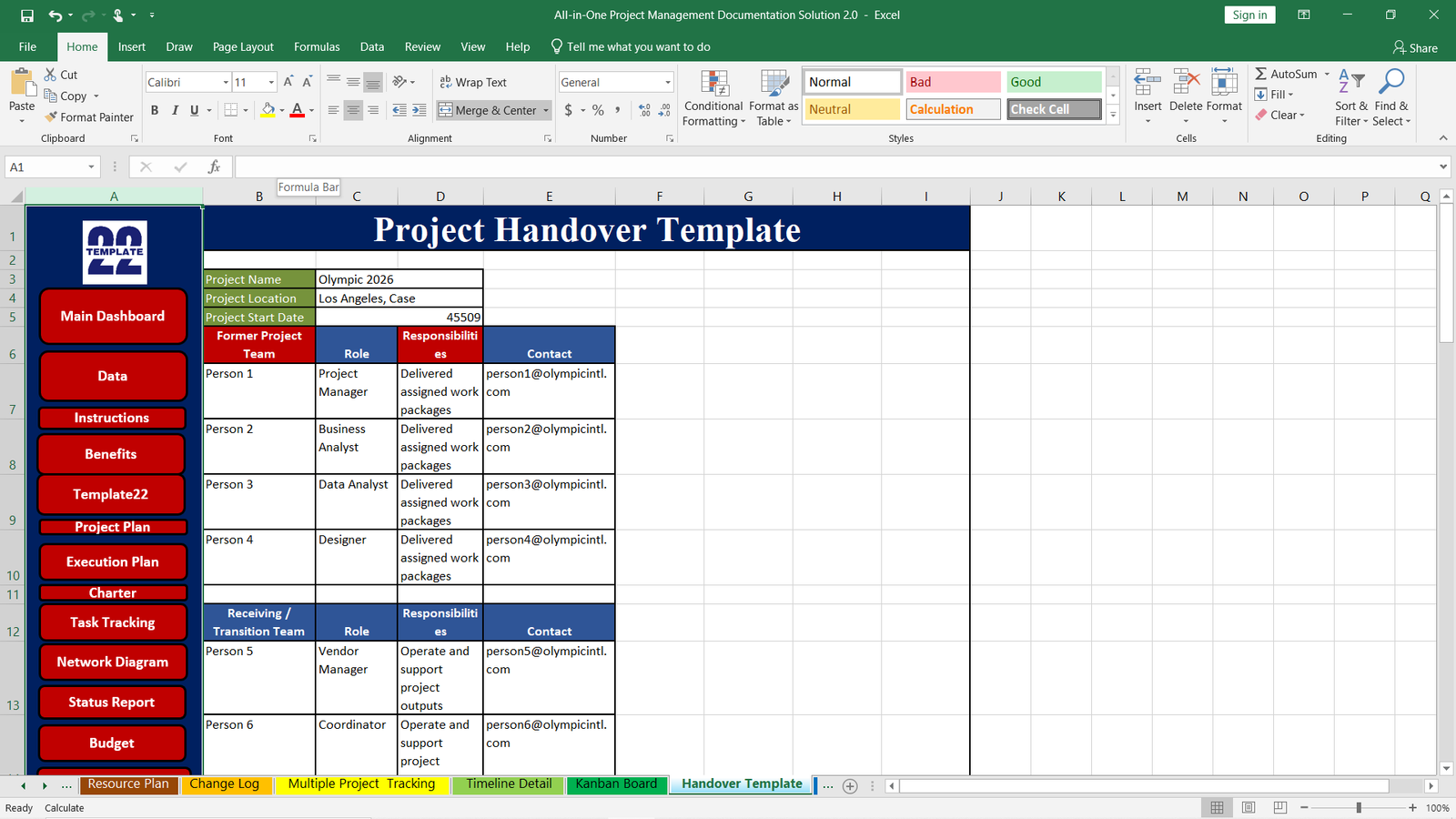 Project Handover Template