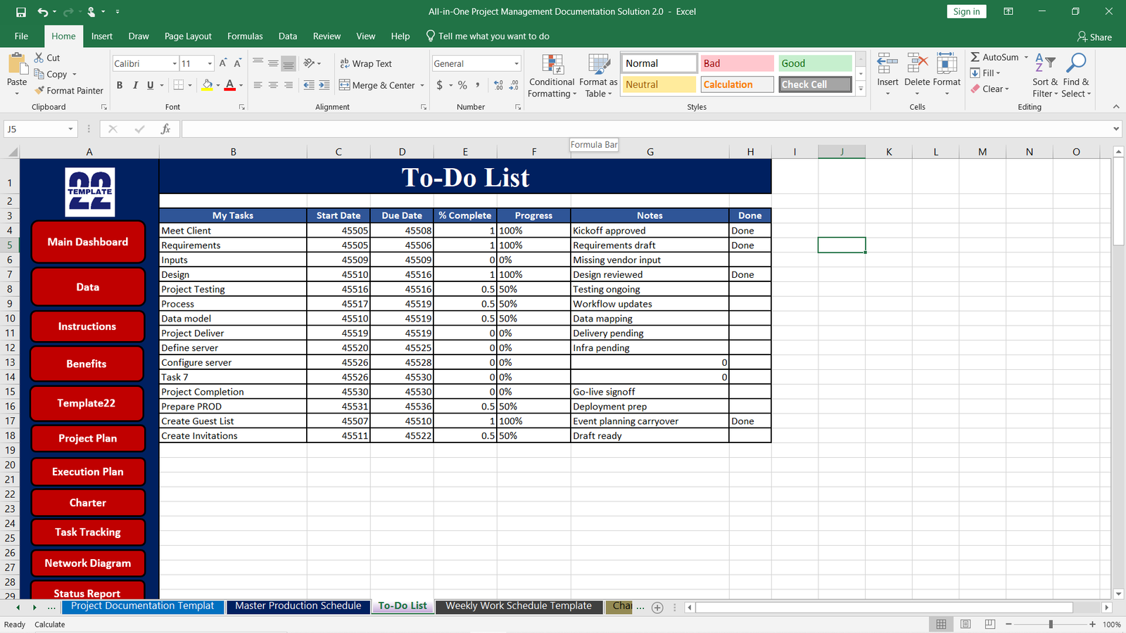 Project To-Do List