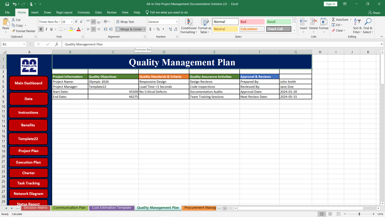 Quality Management Plan