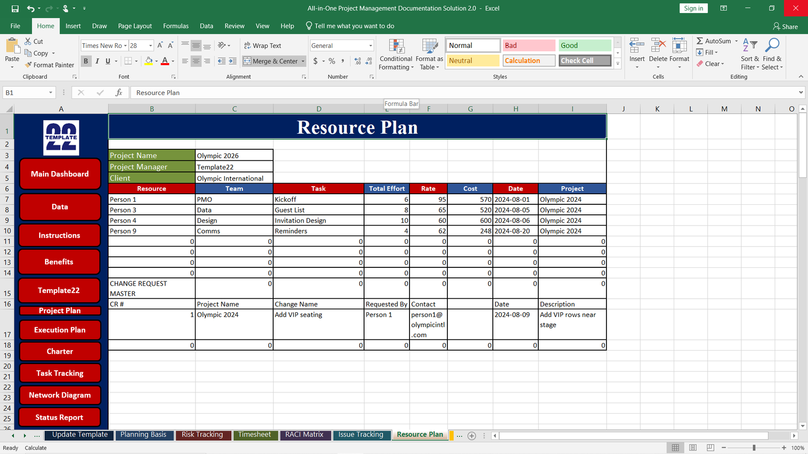 Resource Plan Template