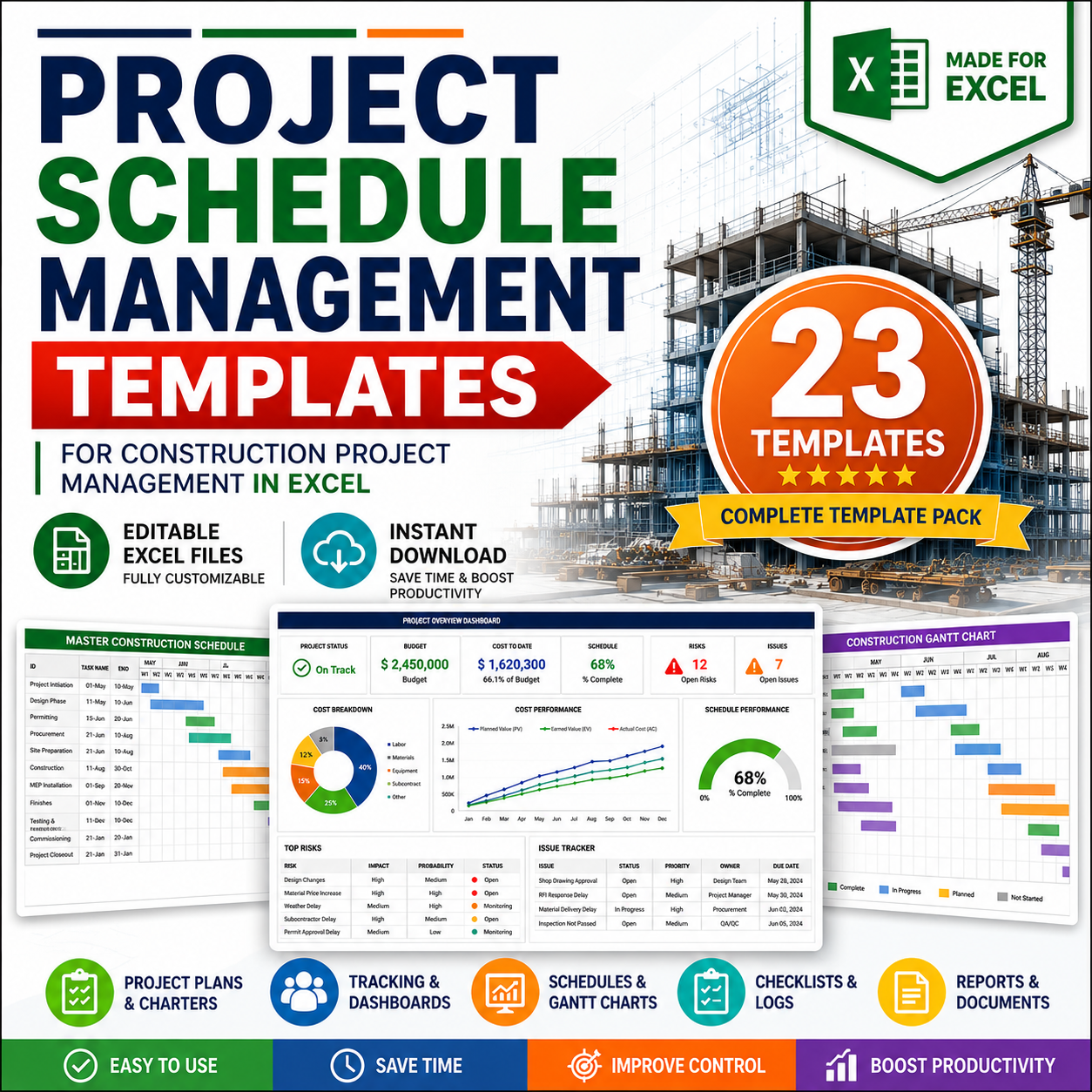 Project Schedule Management Templates in Excel - TEMPLATE22