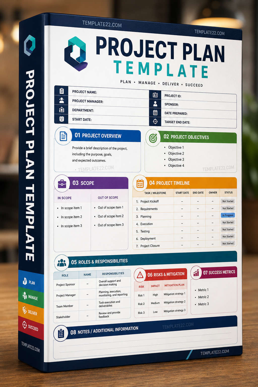 Project Management Excel Workbook Package