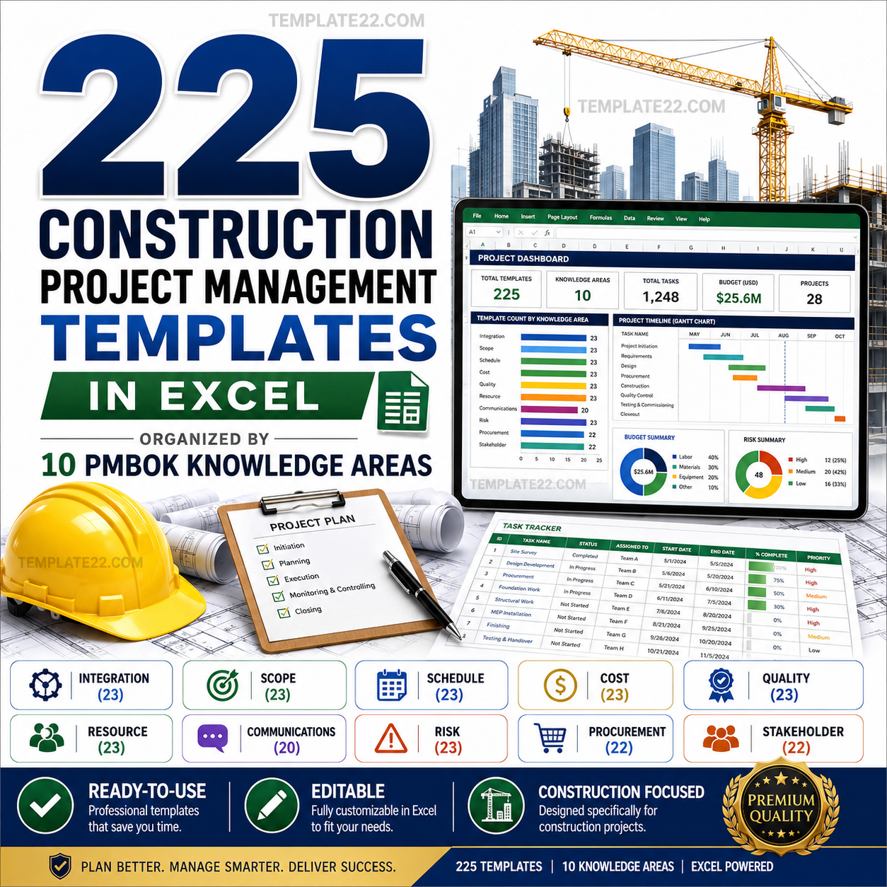 Construction Project Management Excel Templates